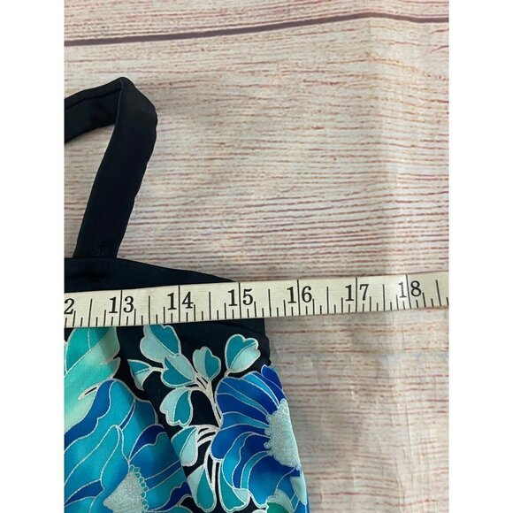 Maxine Of Hollywood Women's Blue Floral Tankini Top - 12 - Picture 6 of 11